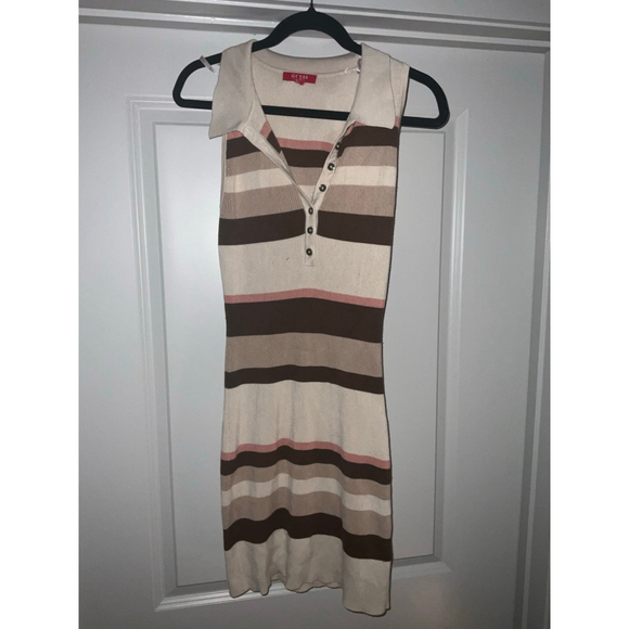Guess Striped Sweater‎ Dress XL Beige - Picture 3 of 9